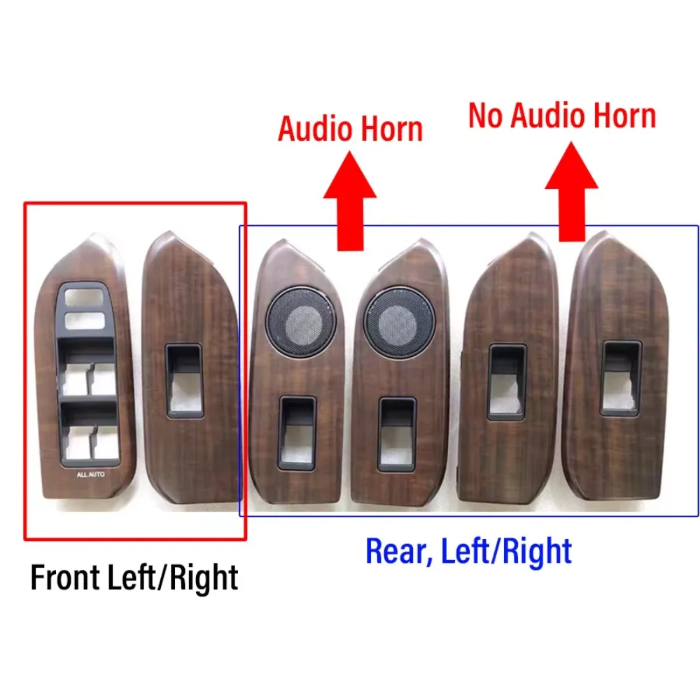 1Pc Wood Grain Power Window Lift Button Switch Panel Cover Frame Trim For Toyota Land Cruiser Prado LC150 2010-2013 2014-2017