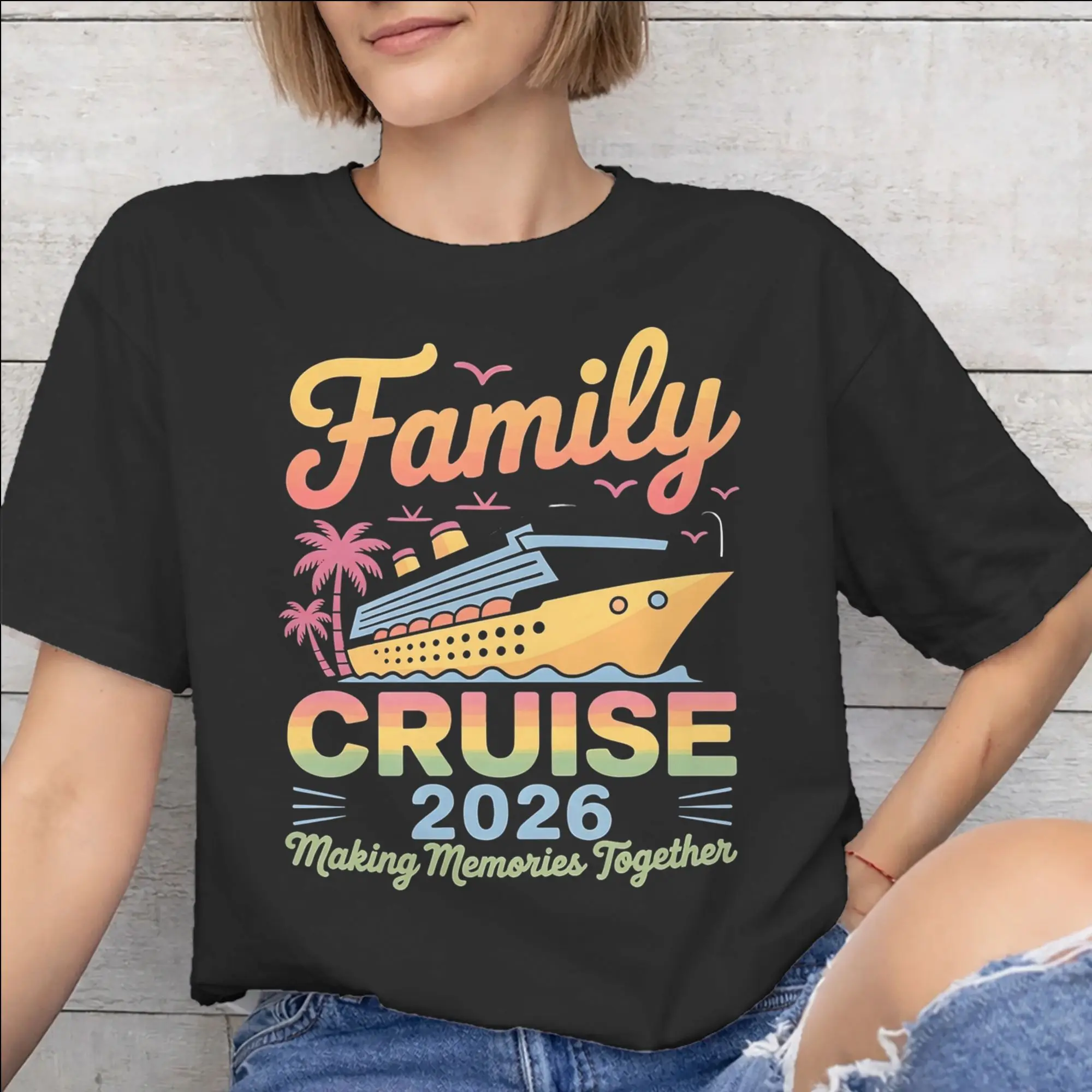 Summer Family Cruise 2026  T Shirt for Men Women Making Memories Together Pure Cotton Tee Shirt Short Sleeve Tops