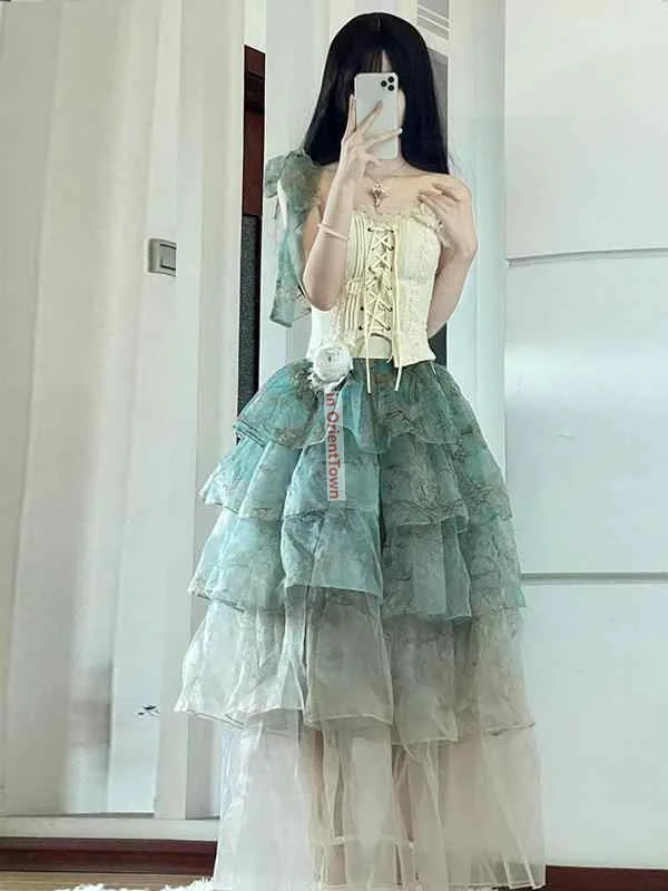 Europe Trend Attire Luxury Niche Banquet Evening Gown Girl Birthday Coming Of Age Princess Dress Apricot Tree Lolita Garment