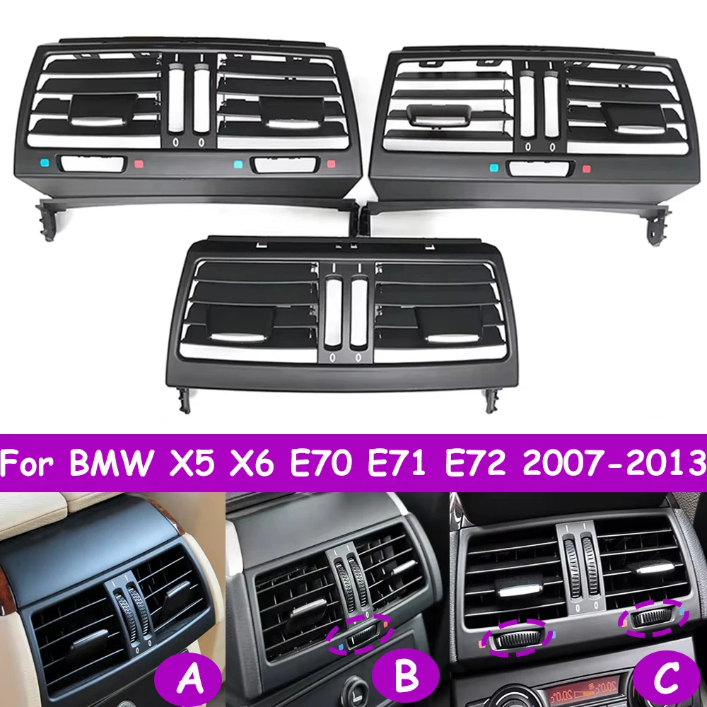 LHD RHD Improved Rear Console Air Circulation AC Vent Grille Panel Cover for BMW X5 X6 E70 E71 E72 2007-2013 64226958748