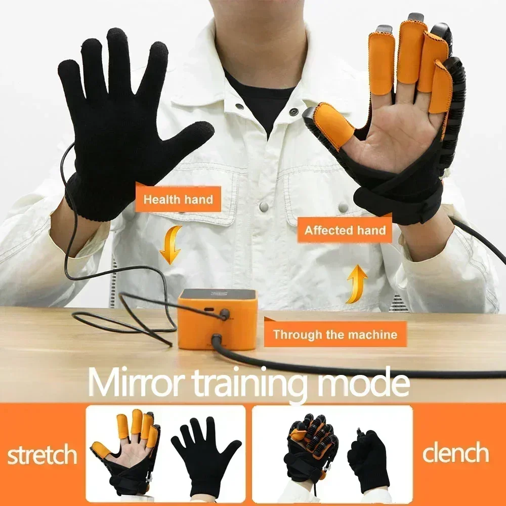 Rechargeable Rehabilitation Robot Gloves Hand Device Finger Training Massage Gloves Stroke Hemiplegia Hand Function Recovery