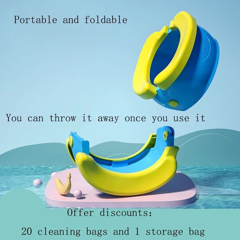 Children\'s Toilet Foldable Banana Toilet Baby Car Urinal Baby Seat Toilet Child Portable Basin No Cleaning Tourism Outdoors