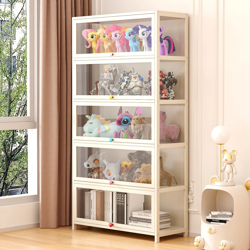 Popular figure display cabinet with light transparent Lego household model toy