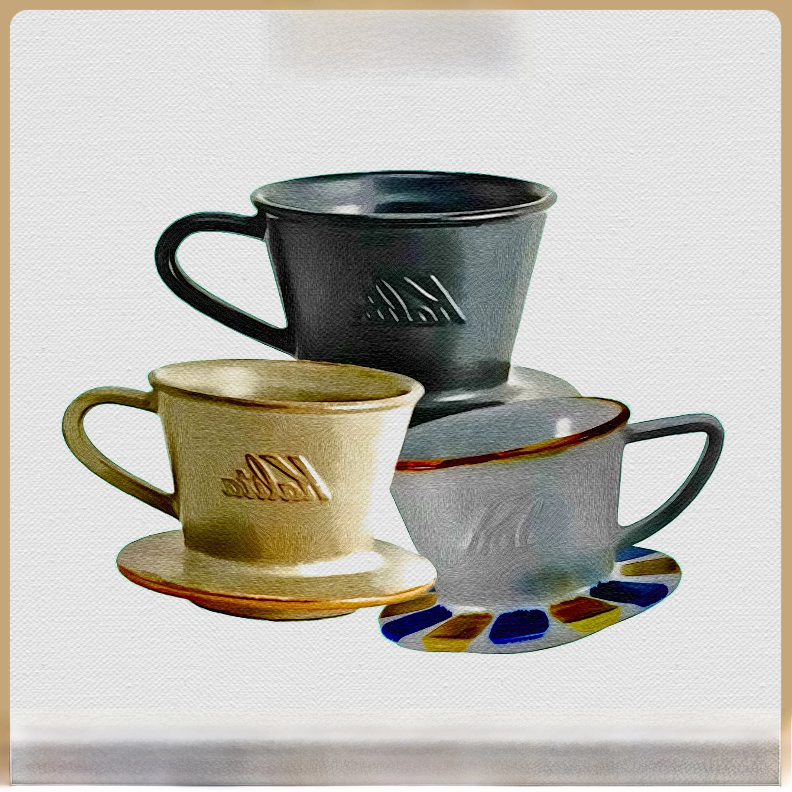 

Kalita Cerc Hand-Poured Coffee Filter Wave Cake Filter Cup 85 Thiened Body Heat-Insulated Foot Beautiful Glaze