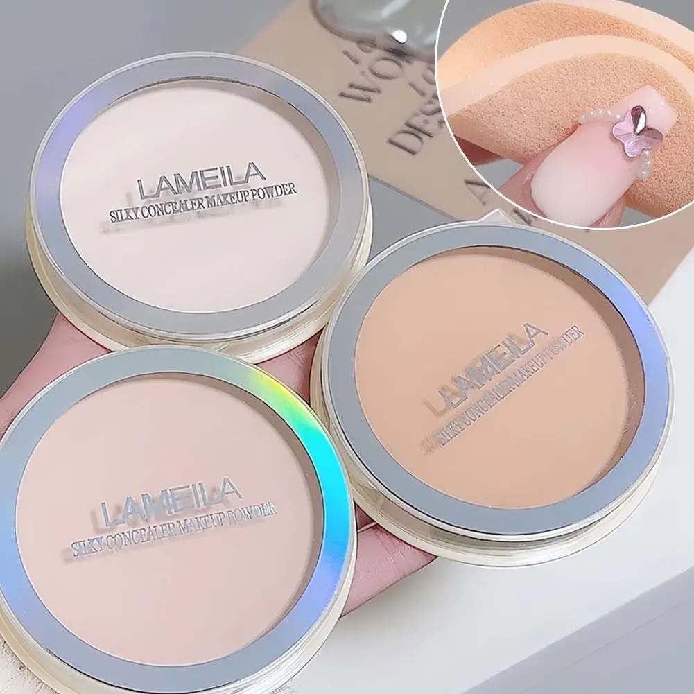 Natural Pressed Powder Transparent White Brighten Oil Control Concealer Lasting Face Makeup Setting Powder Waterproof Cosmetic