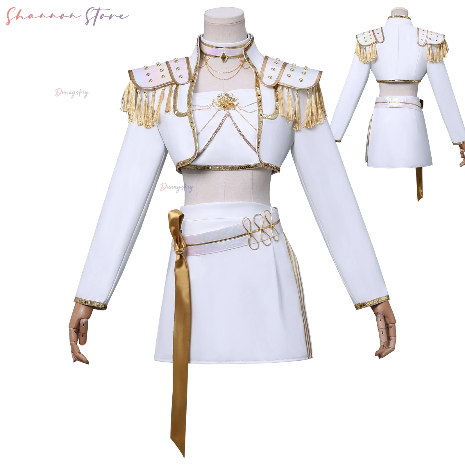 

Anime Kpop Demon Hunter Cosplay Costume Huntrix Korean Wave Superstar Idol Halloween Mira White Suit Carnival Performance Sets