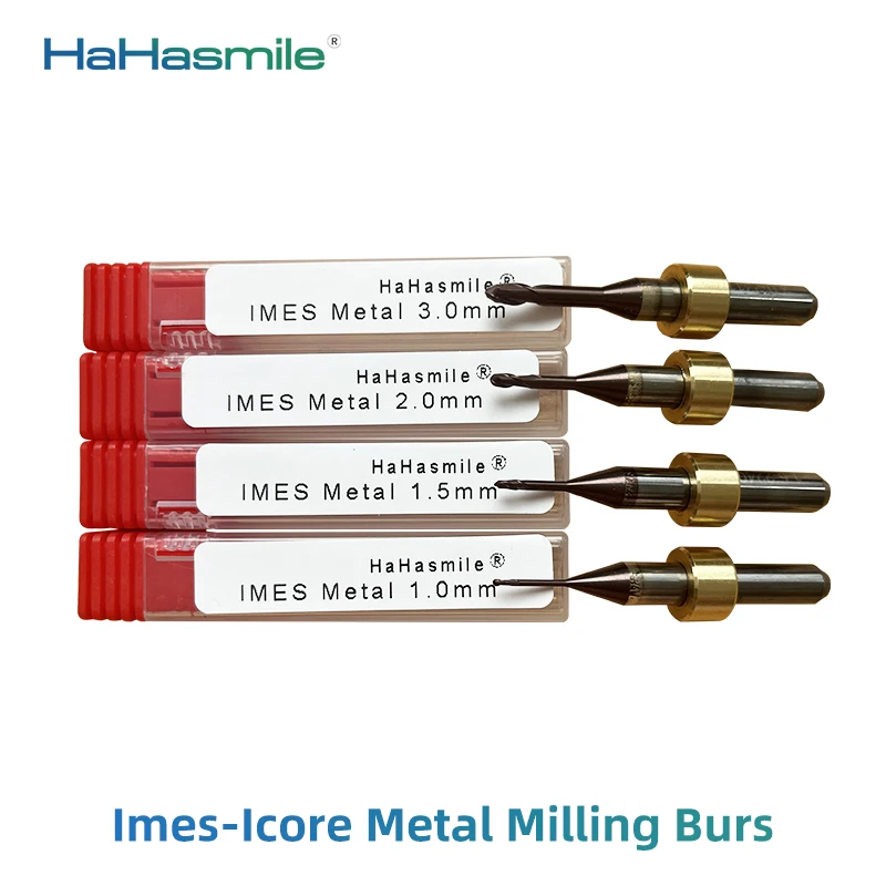 Imes-icore Metal Dental Milling Bur 1.0/1.5/2.0/3.0mm Diamond Coating for Tungsten Carbide Cutter For Cutting Metal