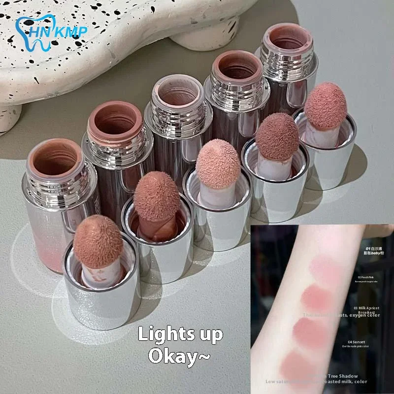 5 Colors Face Liquid Blusher Smooth Cheek Eye Mousse Blush Matte Glitter Highlighter Stick Rouge Waterproof Contour Makeup