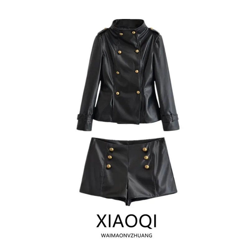 Retro Casual Long Sleeve Coat Women's Fashion Autumn 2026 Button Decorated Stand Collar Outerwear Elegant Lady's Jacket