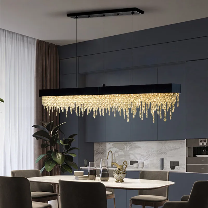 French With Sense Of Luxury Creative Art Crystal Chandelier Stainless Steel Modern Design Living Room Kitchen Lighting Fixture