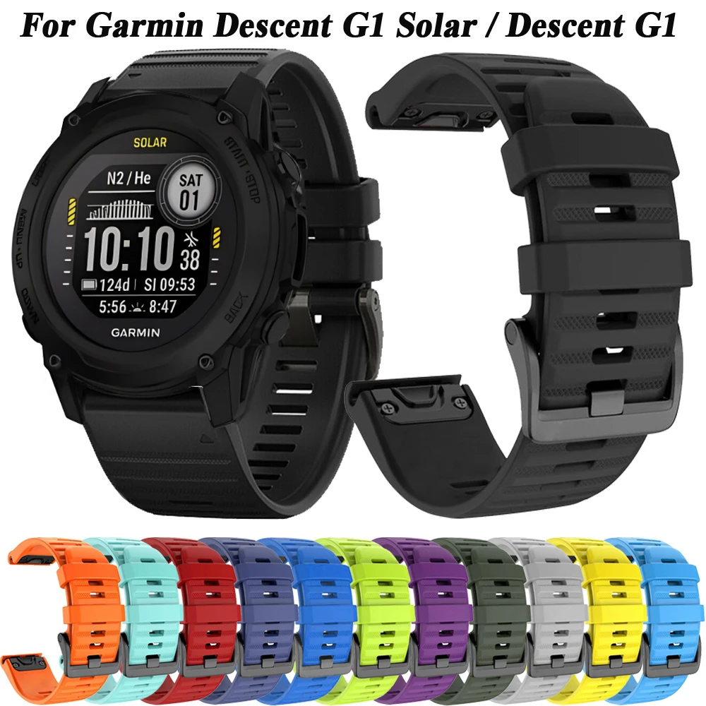 Quickfit Silicone Sport Straps For Garmin Descent G1 Solar Smartwatch Wristband For Forerunner 935 945 955 Bracelet 22 26mm Belt