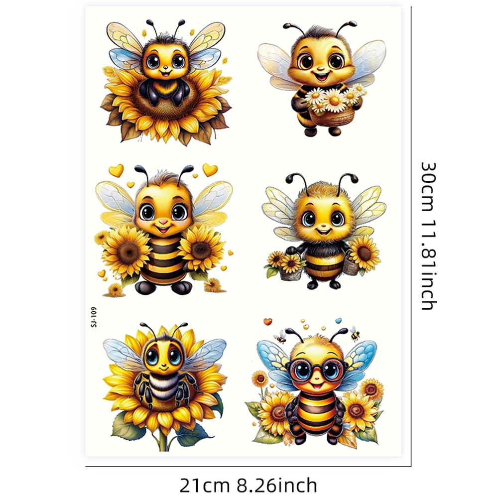 3D UV DTF Sunflowers Bees Transfer Sticker For Glass Cup Golden Sunflower Flowers Waterproof Crystal Adhesive Transfers Decals - view 4