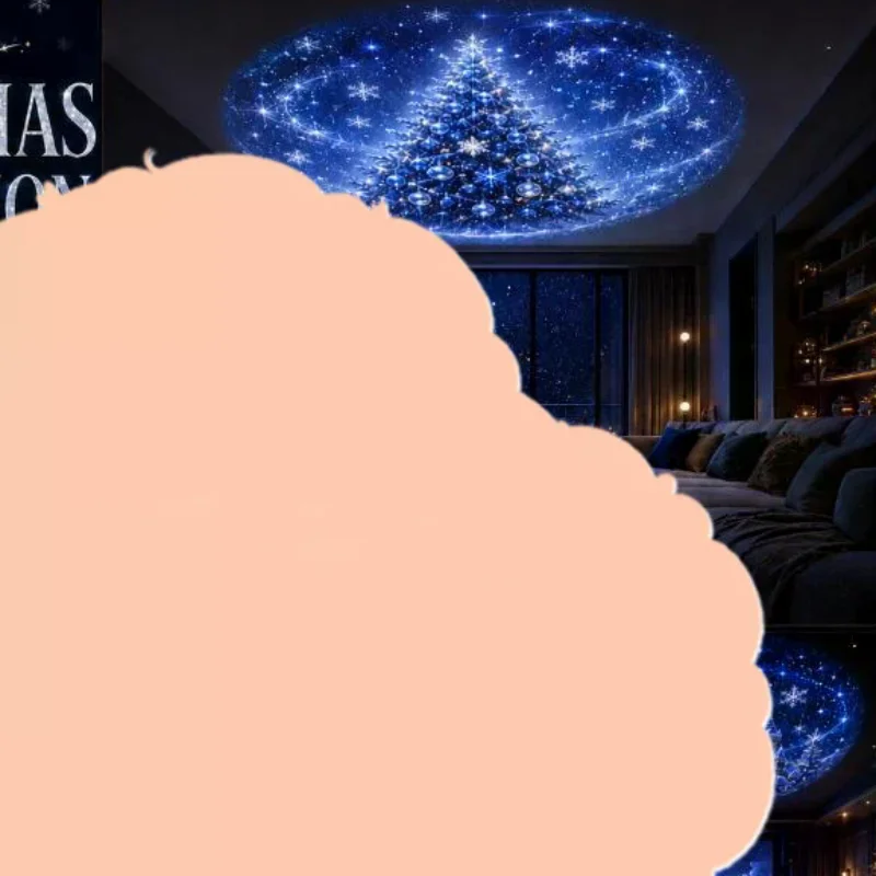 USB Christmas Projection Light 8 Patterns HD 360° Adjustable Snowflake Tree Atmosphere Projector Lamp Indoor Xmas Decor