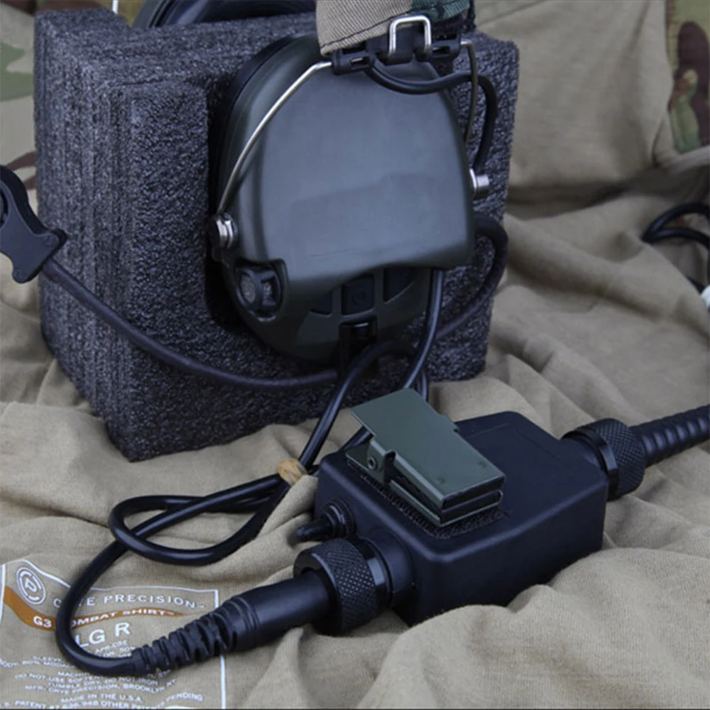 Переключатель для рации Emersongear с двойным разъемом, интерфейс для зарядки, для PTT, охоты, активного отдыха, туризма, спорта