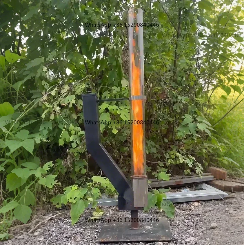 Factory Smokeless Metal Pellet Patio Heater Eco-Friendly  Black  Wood Pellet Rocket Stove