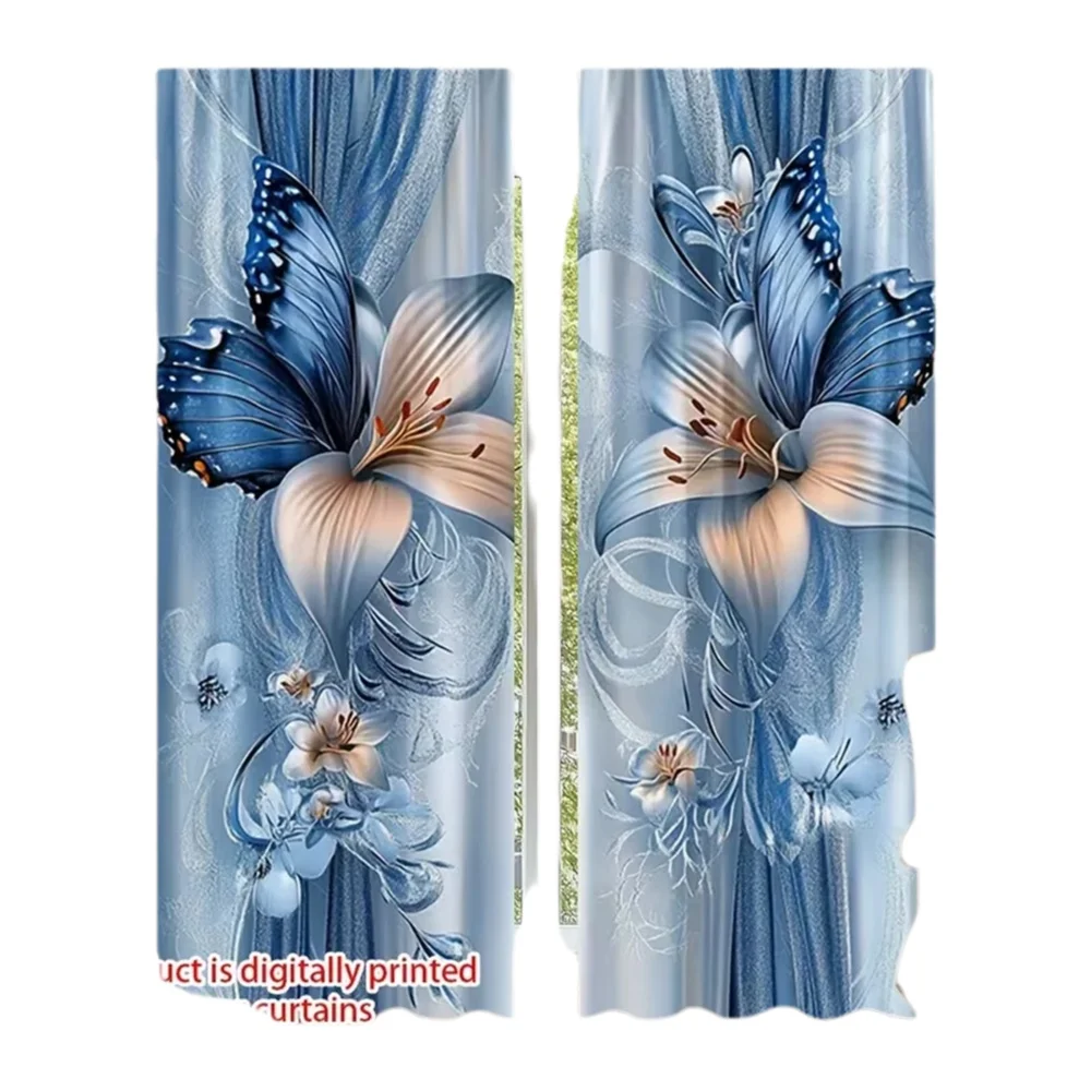 2 rideaux Ramadan - Rideaux de fenêtre décoratifs pour chambre d'enfant, imprimés de contes de fées rêveux