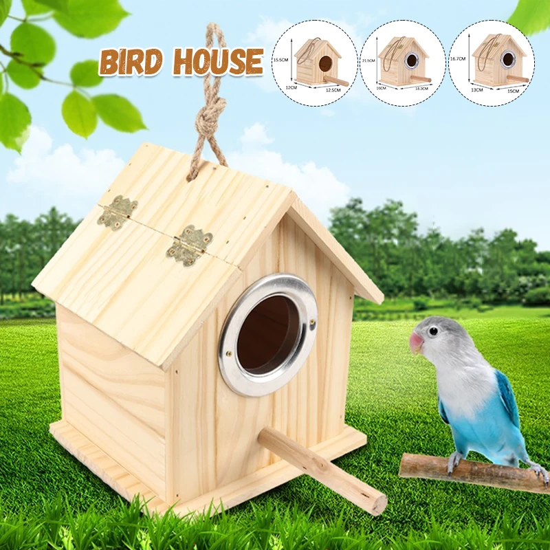 

S/m/l Wooden Garden Bird Feeder Bird House Pendant Outdoor Garden Bird Nest Garden Bird House Decoration