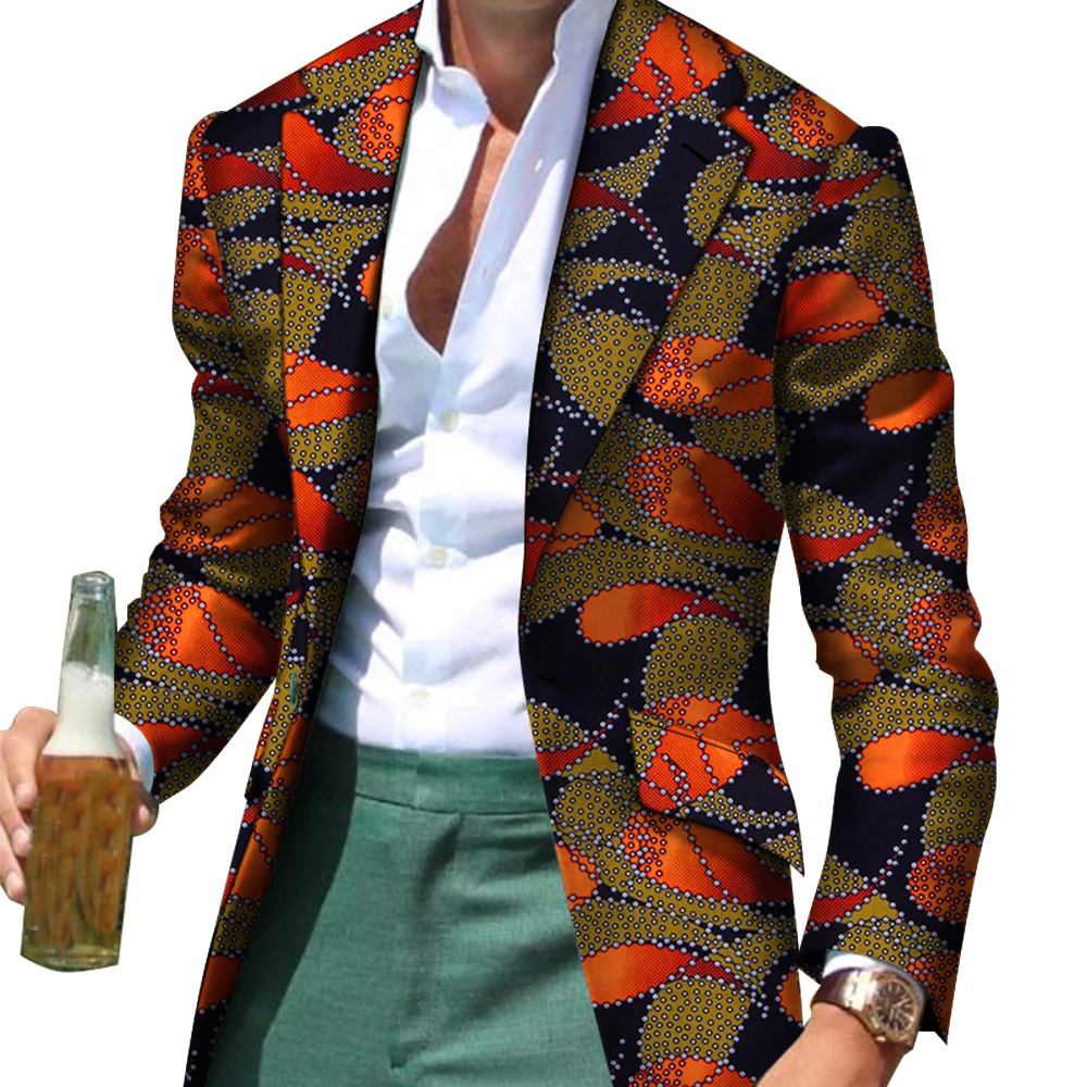 African Men Clothes Smart Causal Customized Slim Fit Fancy Suit Blazer Jackets Formal Coat Business Dashiki Party Wedding WYN530