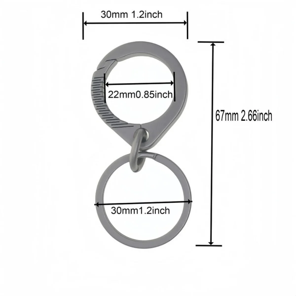 CNC TC4 Ti Solid Titanium Quick Release Round Oval Drop Belt Hook Clip Key Ring Chains Keychain  EDC Housewarming Gift