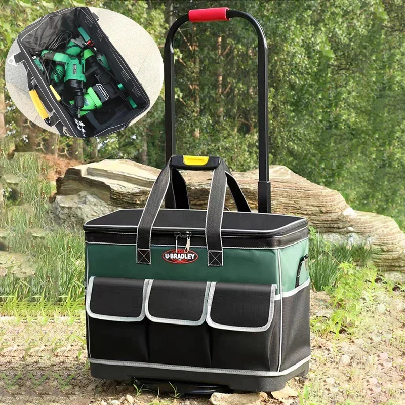 Big Size Tool Bag Wheeled Multifunctional Portable Repair Tools Storage Accessories Electrician Special Hardware Organizer Kit