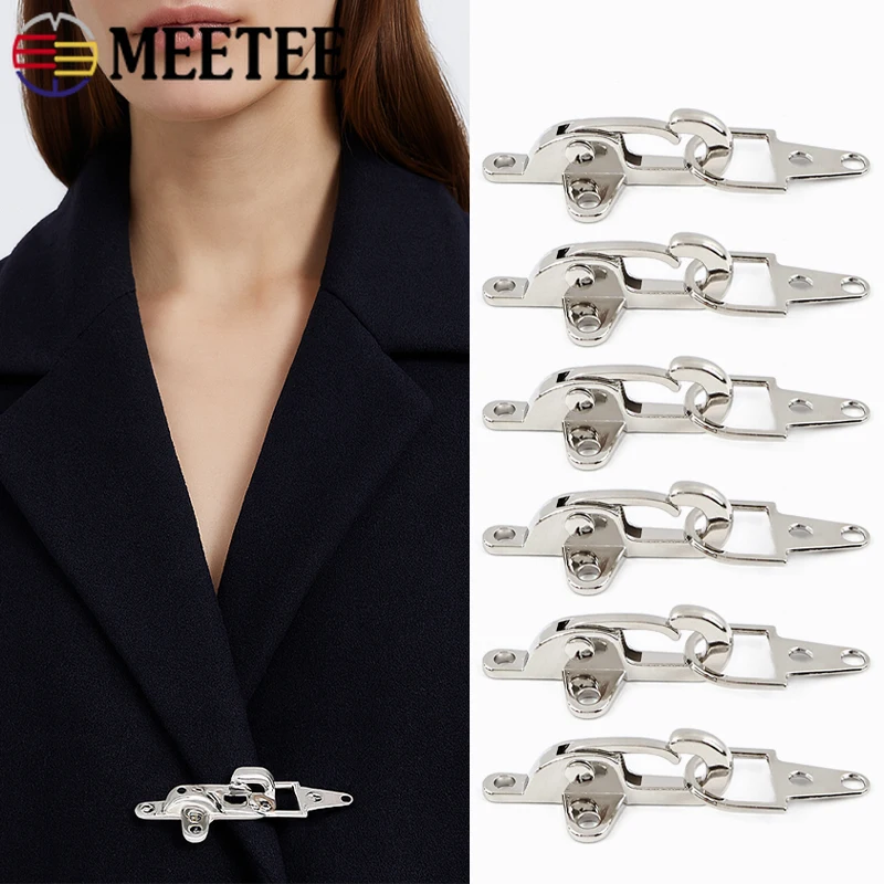 

2/5Pcs Meetee 40-65mm Coat Metal Buckle Suit Decor Button Dress Belt Connector Hook Garment Sewing Clasp DIY Hardware Accessory