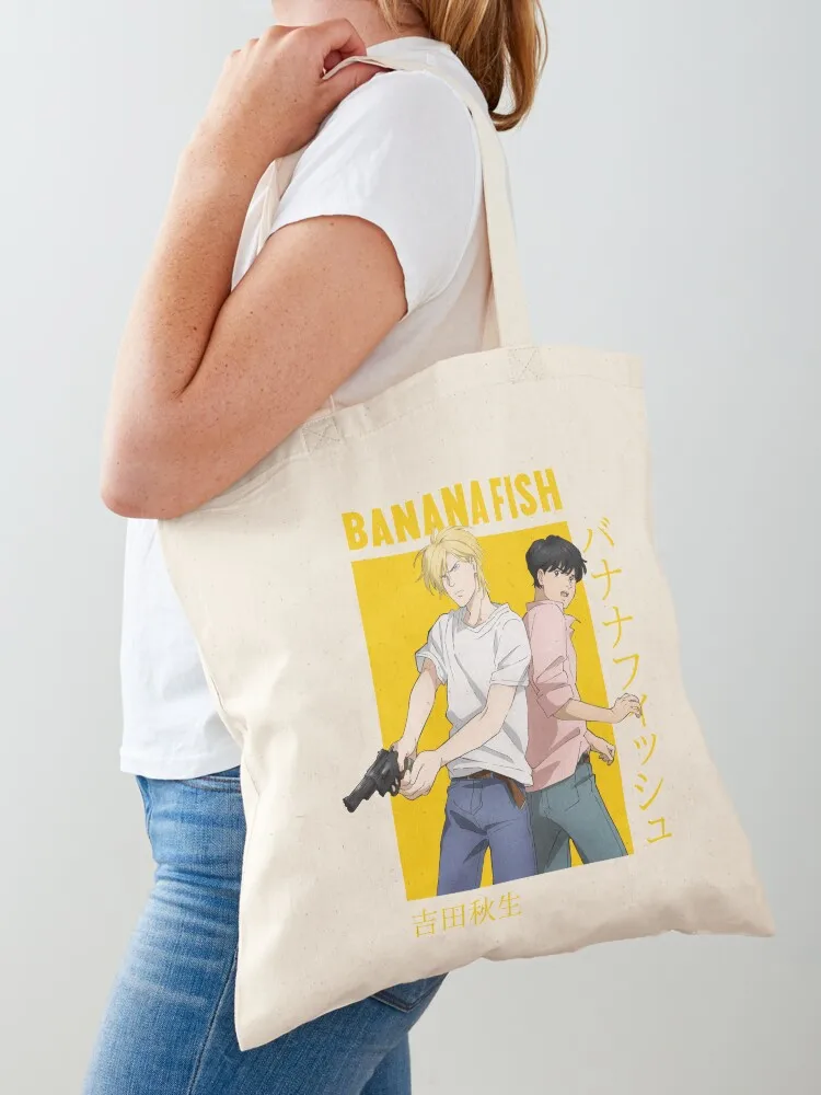 

Banana Fish Ash Lynx Eiji Okumura Card Anime Tote Bag eco bag folding Women's shopper canvas tote bag shopping trolley