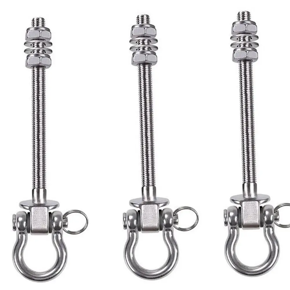 Useful Heavy Duty Swing Hook Threaded Shaft Easy Installation Yoga Hammock Hook Stainless Steel Sandbag Hook Yoga Gym