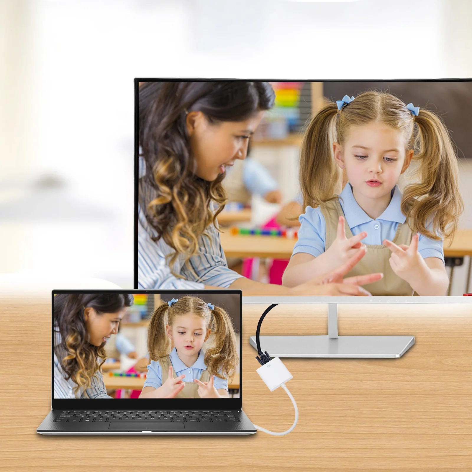 

Vga Adapter Cable 1080p High-Definition Multi Function Adapter Durable Wear-Resistant Fast Installation Plug and Play Home Vga