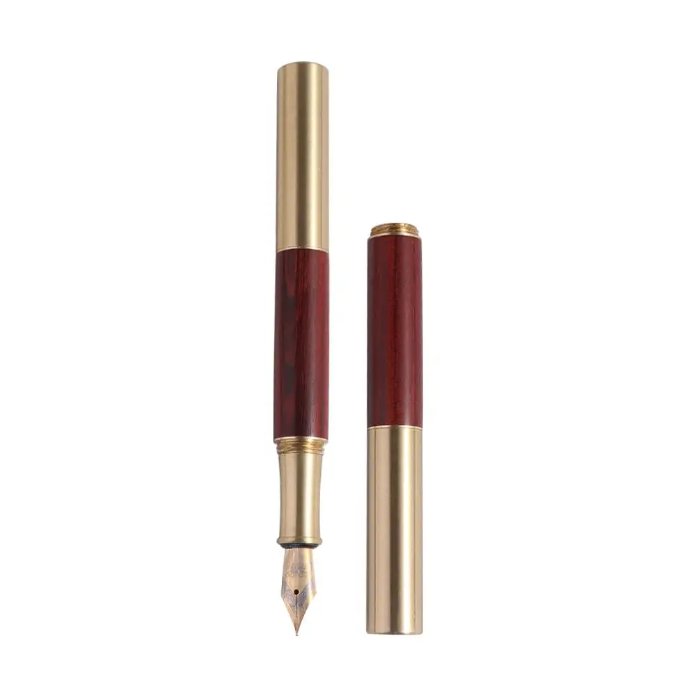 Mini Pocket Wood Fountain Pen Metal Business Office Portable Ink Supplies Pen School Supplies Writing Gift Stationery