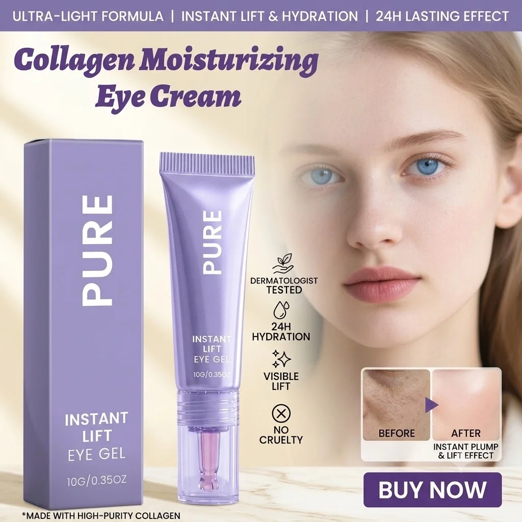 PURE Instant Lift Eye Gel 10g Anti Wrinkle Collagen Cream Remove Dark Circles Eye Bags Puffiness Anti Aging Skin Care Serum