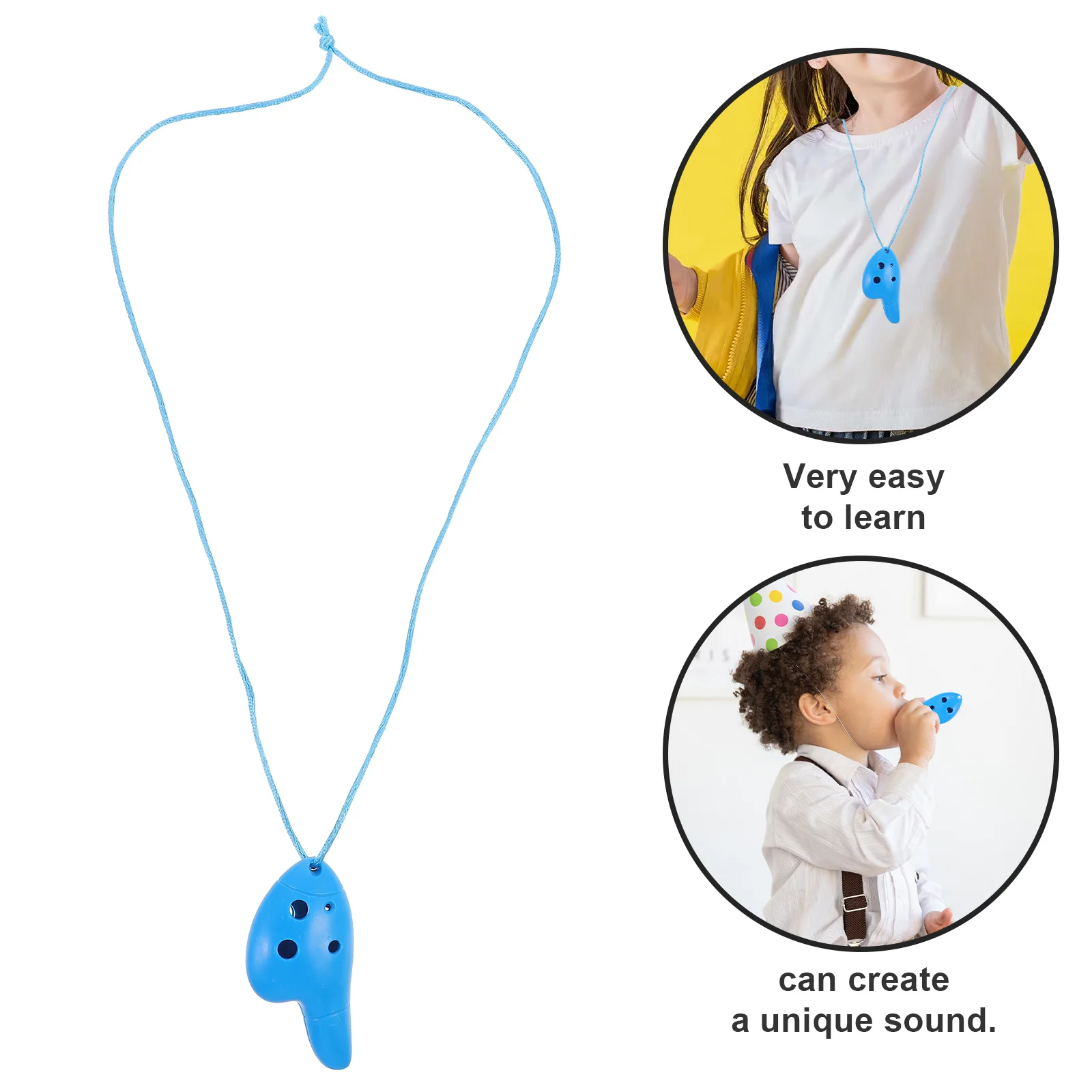 4 szt. Okaryna dla dzieci, 6 otworów, plastikowa, instrument muzyczny dla początkujących, przenośny instrument dęty dla dzieci do ćwiczeń, idealny na prezent.