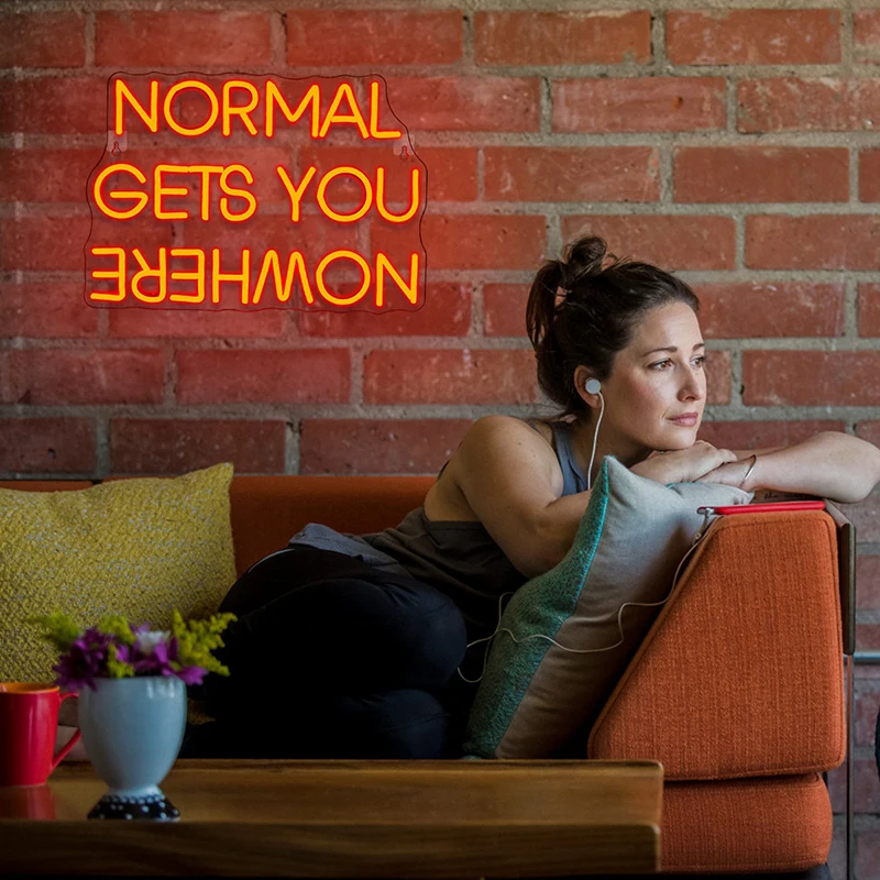 Normal Gets You Nowhere Neon Sign Custom Neon Signs Motivational Wall Art Neon Light Bedroom Neon Lights Dimmable Neon Sign