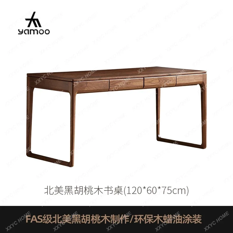 A North American Black Walnut All Solid Wood Desk Nordic Simple Rectangular Writing Table Household2005