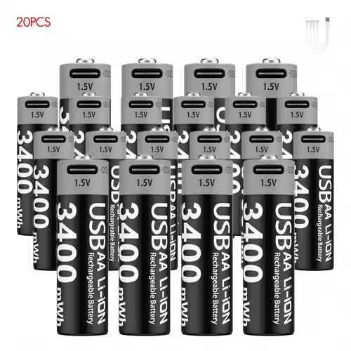 Kuugro Li-ion AAA and AA Rechargeable Batteries USB Lithium-ion 3400mWh 1.5V AA Rechargeable Batteries+1100mWh 1.5V AAA Battery - Image 15