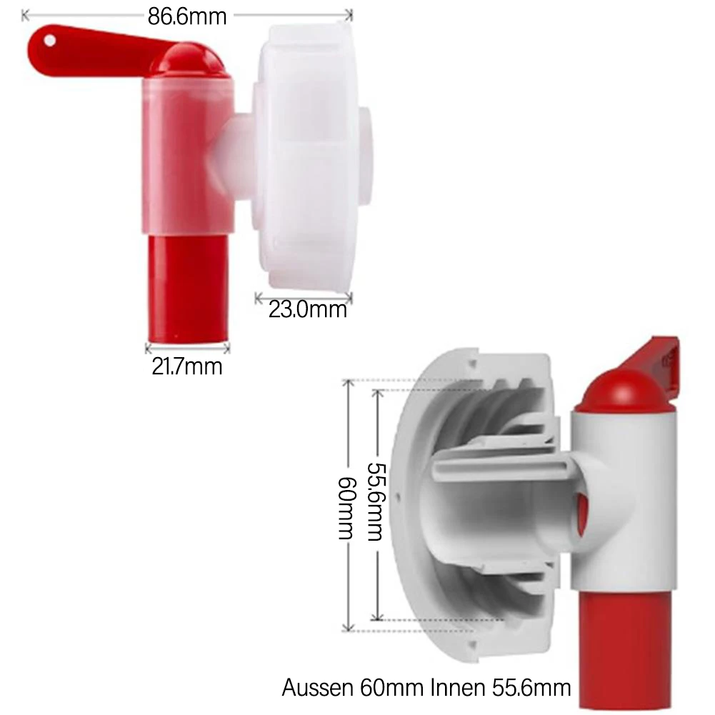 1/2 Pcs DN61 61mm Horticultural Plant Nutrient Solution Faucet Red White Plastic Faucet Garden Outdoor Watering Part