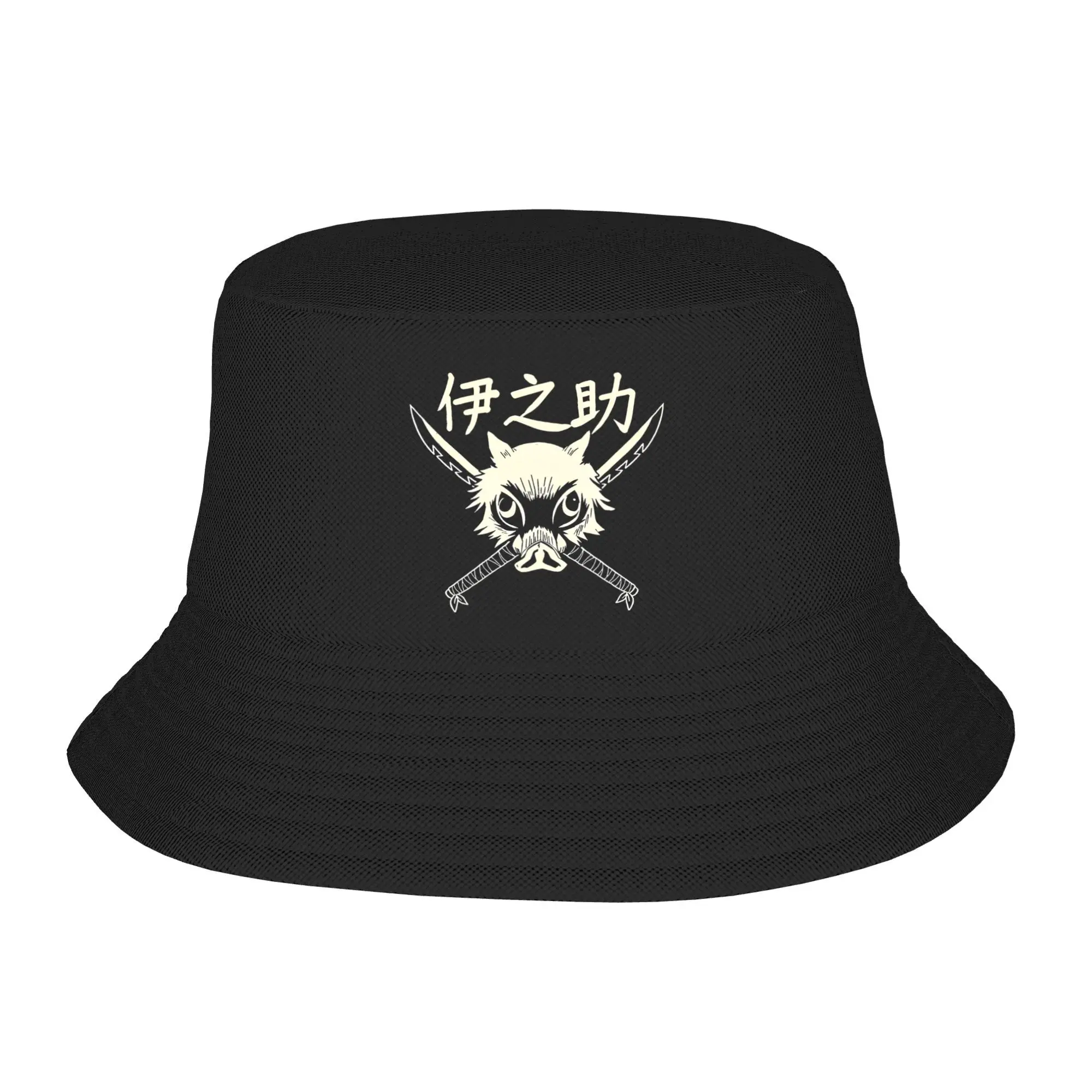 

Spring Headwear Inosuke Accessories Bucket Hats Street Unisex Sun Hat Anime Demon Slayer Bob Fishing Fisherman Caps Outdoor