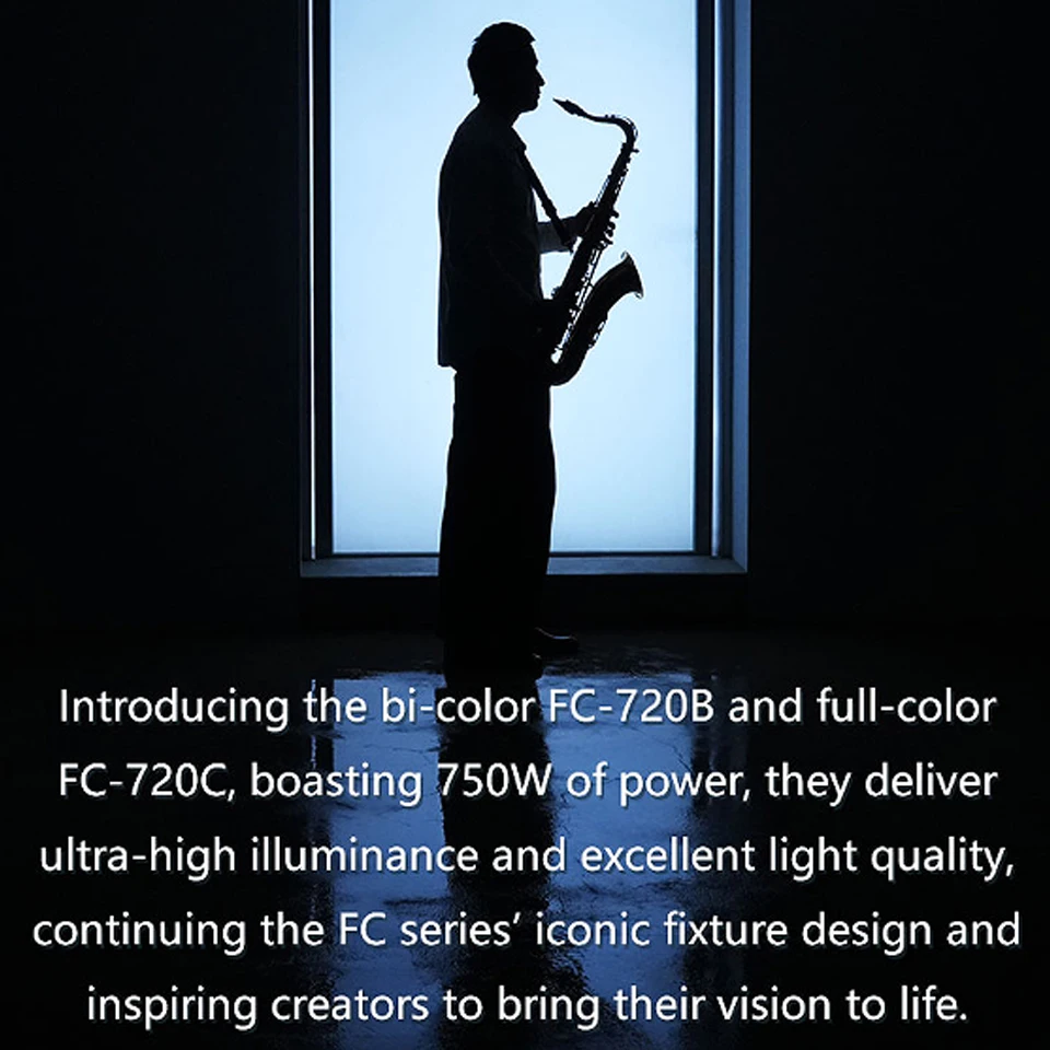 Nanlite FC-720B 750W Bi-color Bowens Mount COB Video Light 2700-6500K 133,800 Lux at 3.3' W/ Reflector LED Fill Lighting