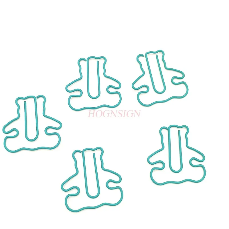 20pcs Colorful Bear Paper Clips Cartoon Paper Clips Metal Bookmarks Stationery Cute Paper Clips