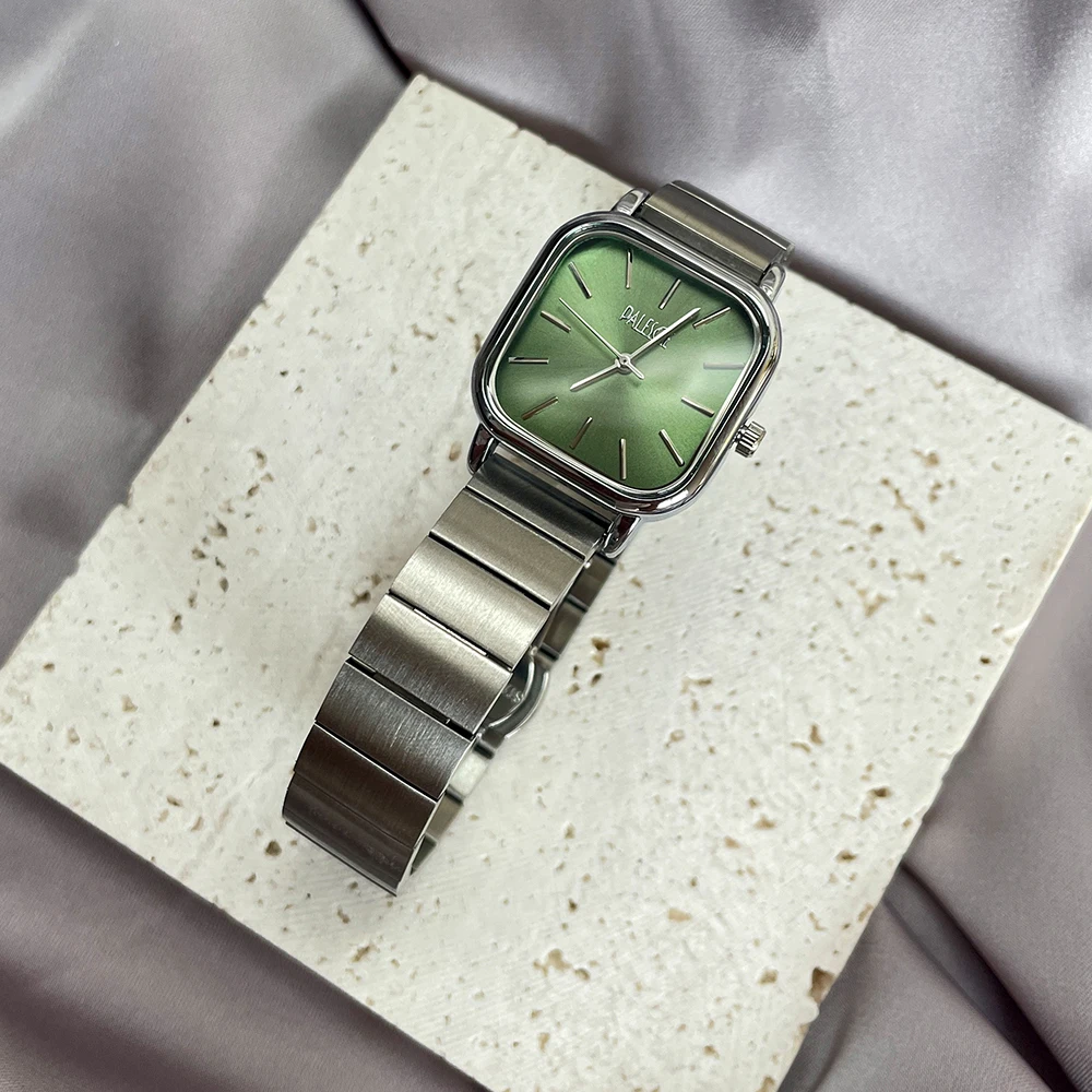 

Модные минималистичные женские часы с цветным квадратным циферблатом из нержавеющей стали, женские часы, легкие роскошные кварцевые женские наручные часы