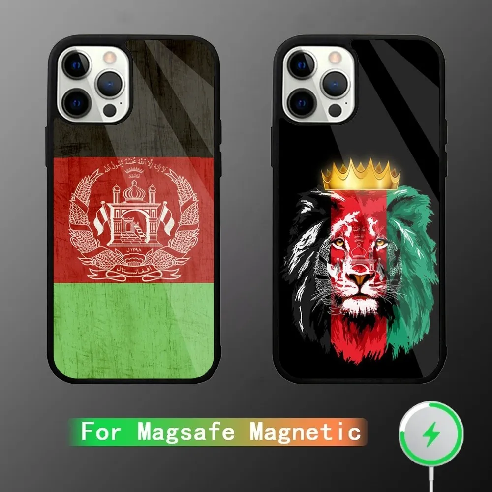 Afghan Afghanistan Flag Phone Case For iPhone 16,15,14,13,12,11,Plus,Pro,Max Mini Magsafe Magnetic Wireless Charging