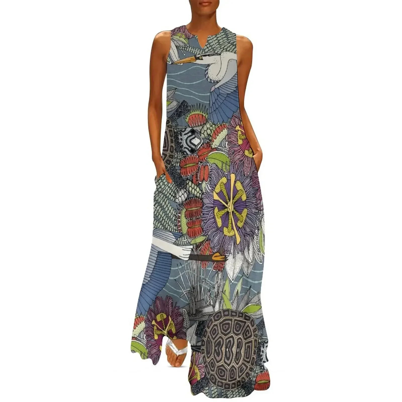 

marsh NC blue slate Long Dress summer woman dress 2025 long dress women Woman clothes