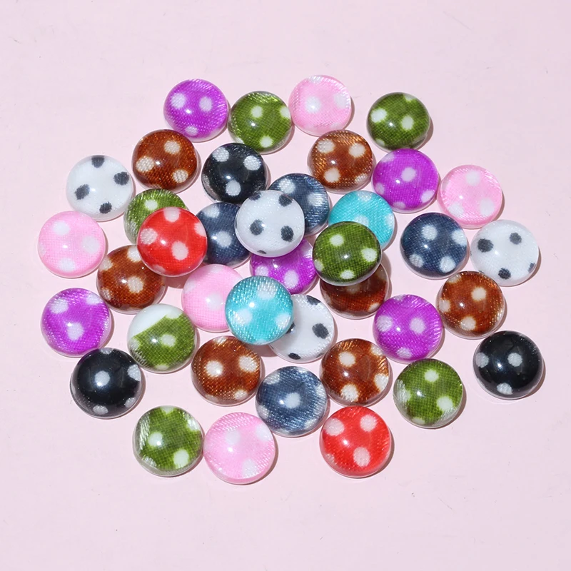 50 pz 10mm colori casuali Mix resina cabochon cammeo retro piatto rotondo gioielli fai da te che fanno accessori risultati per orecchini collana