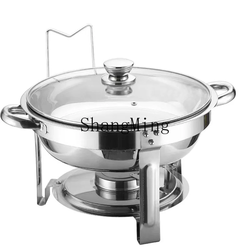 

XH thickened stainless steel round buffet stove hotel heating container insulation stove commercial restaurant alcohol stove