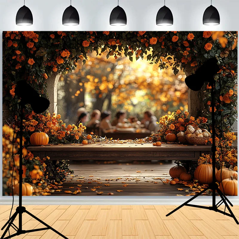 Thanksgiving Day 3d Podium Haunted House Background Glowing Steps Spooky Ghost Posters Walls Cobwebs Photography Backdrops GN-02