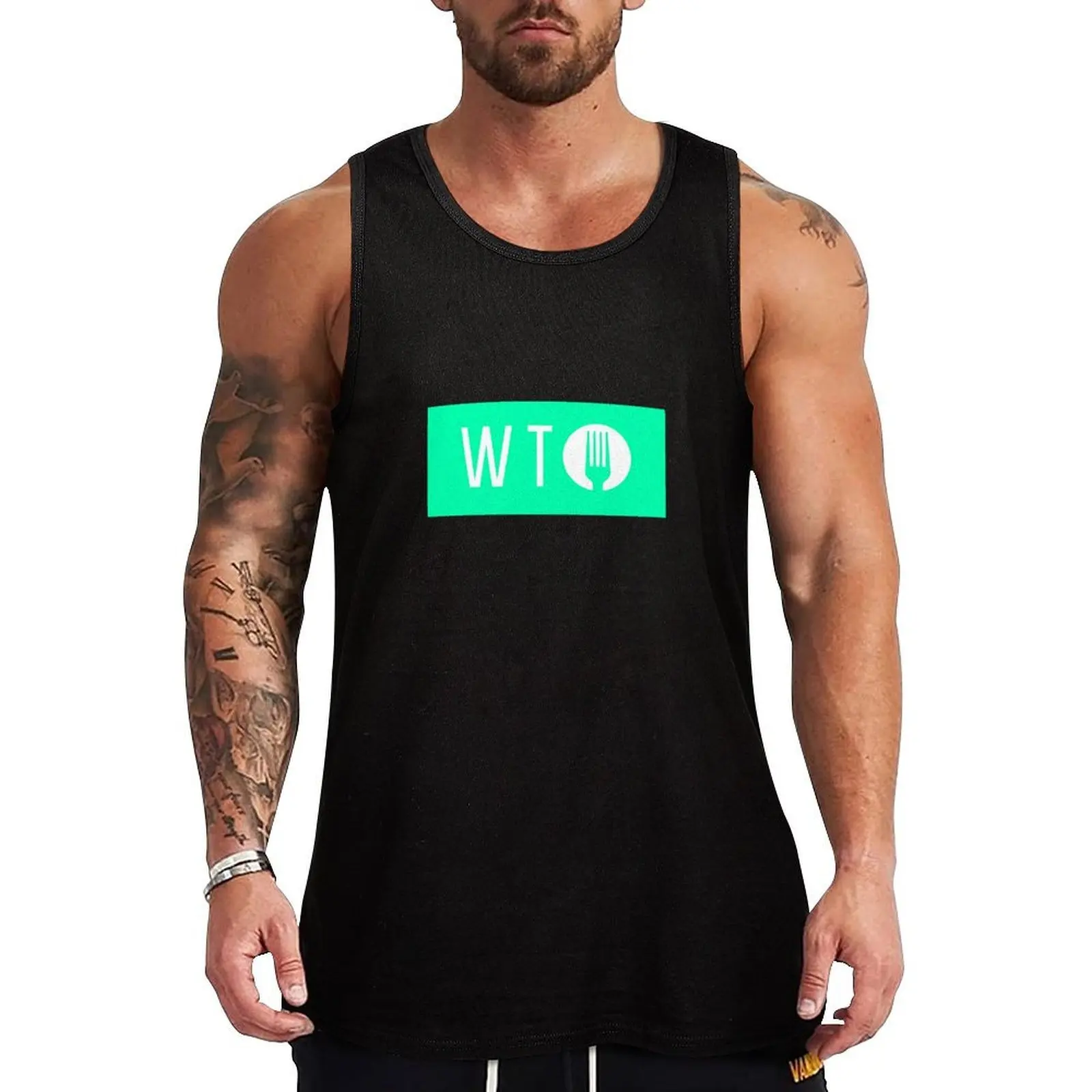 

What The Fork (neon green) Tank Top Men gym sportswear t-shirt for man basketball clothing Men sleeveless tee