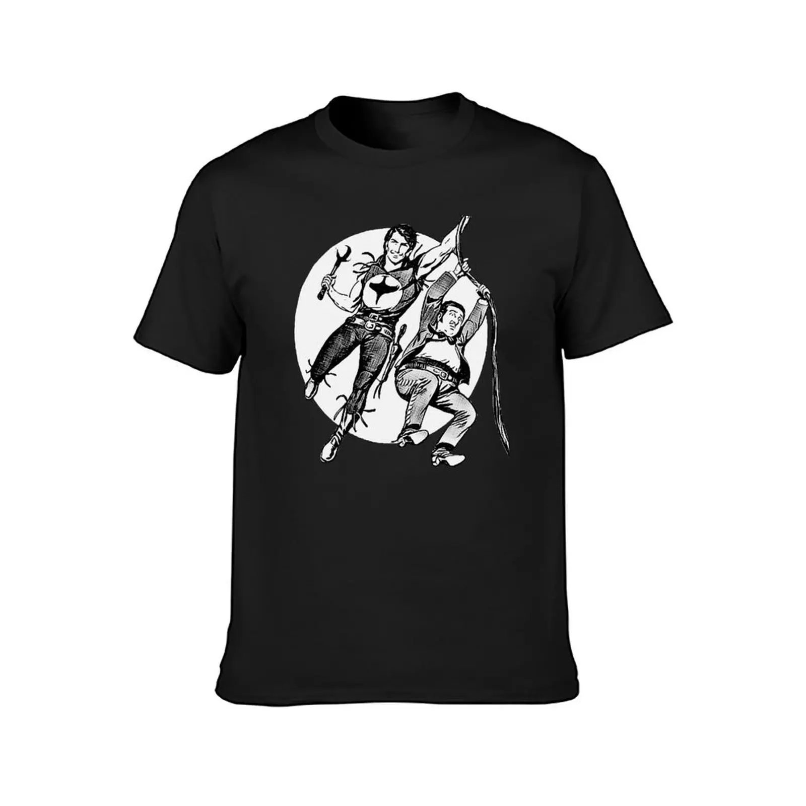 T-shirt noir surdimensionné pour homme, design de bande dessinée animée ZAGOR, sweat-shirt graphique