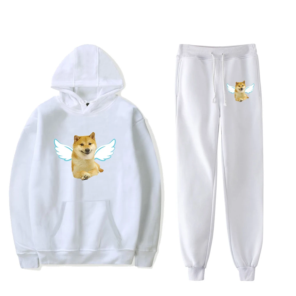 Cheems Balltze Shiba Inu Dog Hoodie Jogger Pants Two Piece Set Sweatshirts+Sweatpants 2023 Rest in Peace Men Women's Set