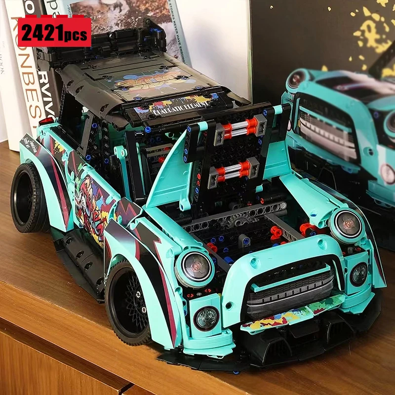 2023New 1:10 New RC City Sports Car MINI Building Blocks Model MOC Idea Technical Vehicle Bricks Toys for Children Gift Set