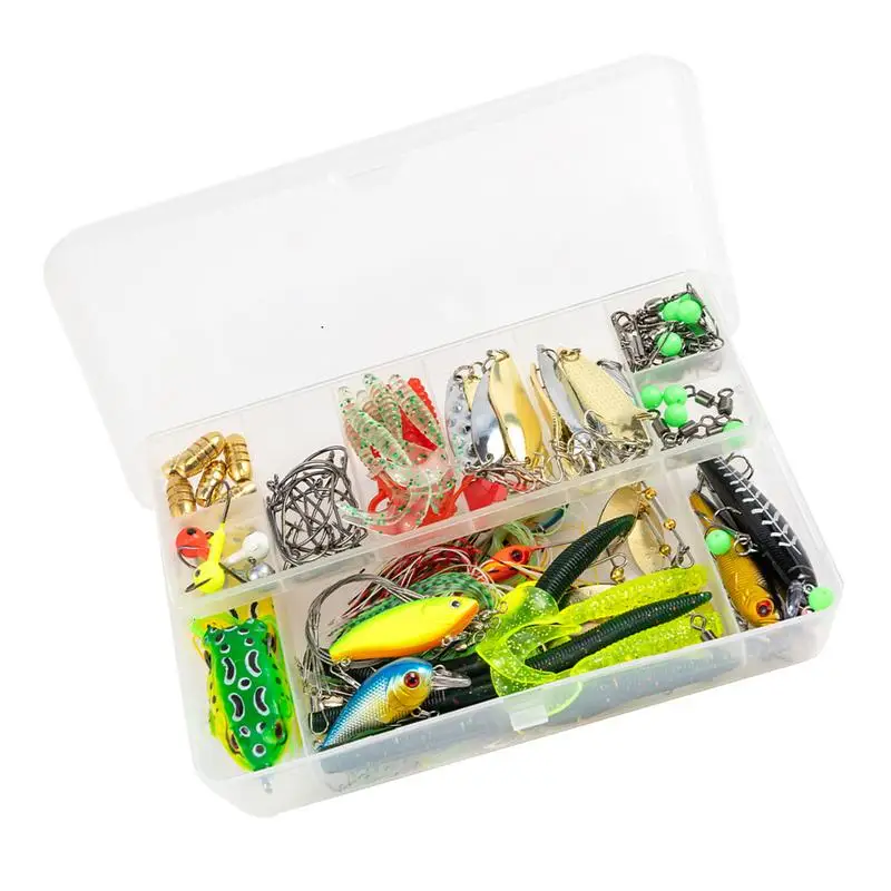 

97PCS Freshwater Fishing Lures Bass Lure Kit Fishing Bait Kit With 3D Eyes Portable Artificial Fishing Baits Fishing Tackle Kit