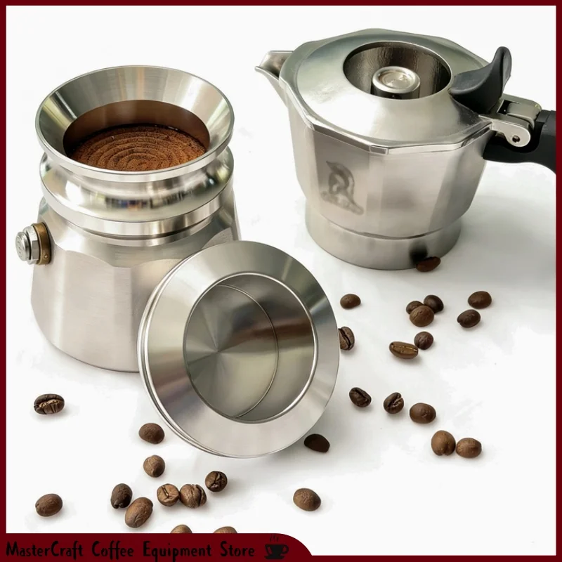 COLBRO Moka Pot Coffee Distributor Generic 304 Stainless Steel Moka Pot Coffee Distributor Dosing Funnel Tamper Coffee Making